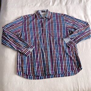 Paul & Shark Ocean Team Multicolour Check Long Sleeve Button Up Size XXL